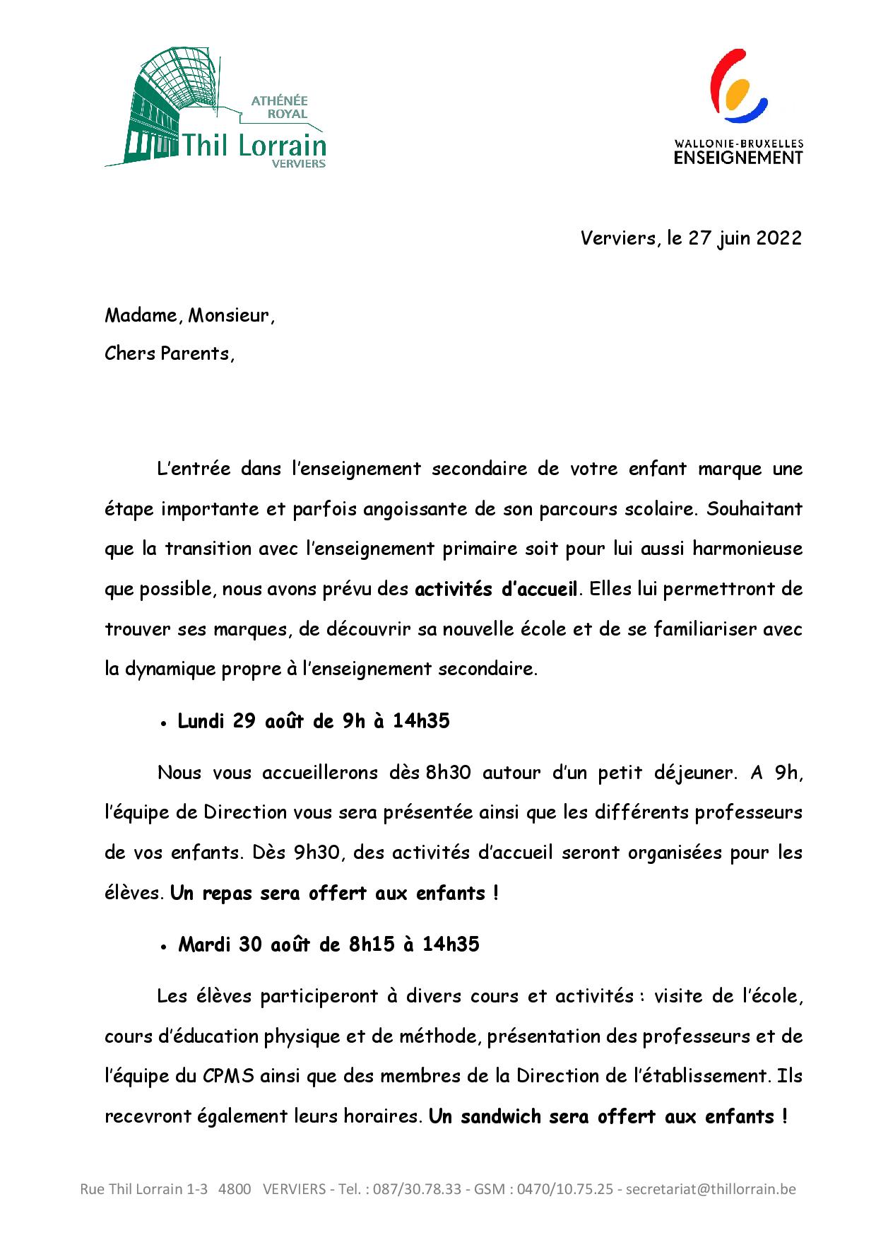lettre rentre 1e sept 20221